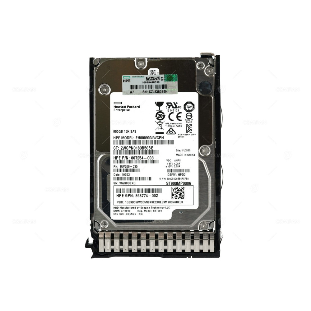 870795-001 HP HDD 900GB 15K SAS 12G 2.5" SFF HOT-SWAP 870759-B21